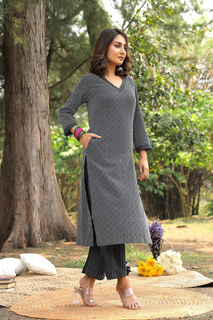 Black Pure Cotton Co-ord Set | SHOBITAM