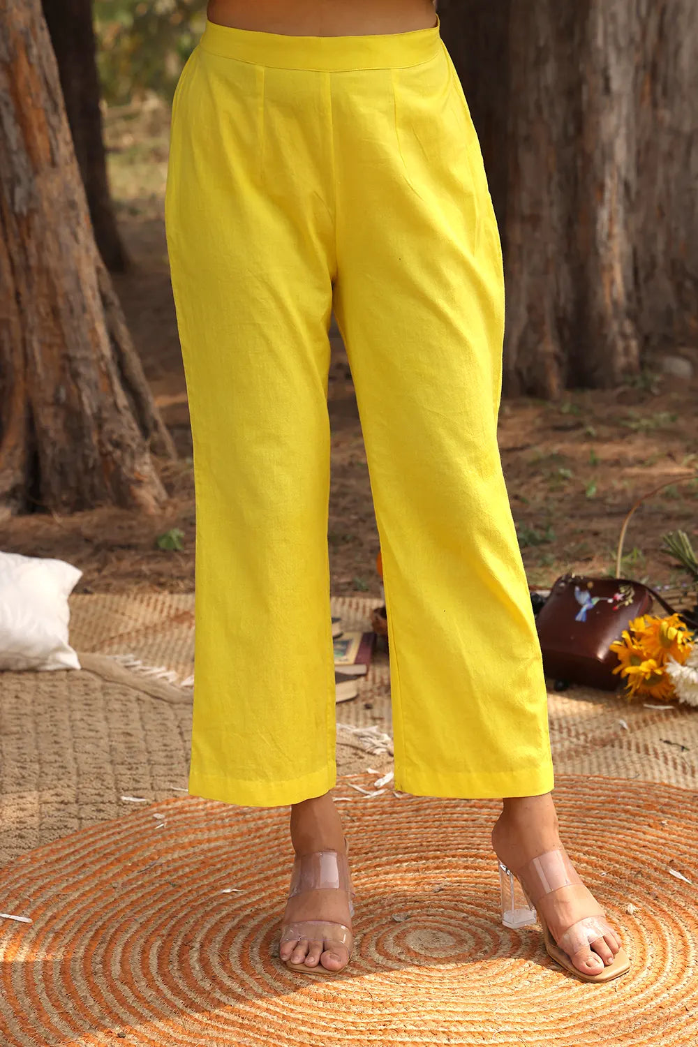 Lemon & Green Stripes Pure Cotton Co-ord-Set | SHOBITAM