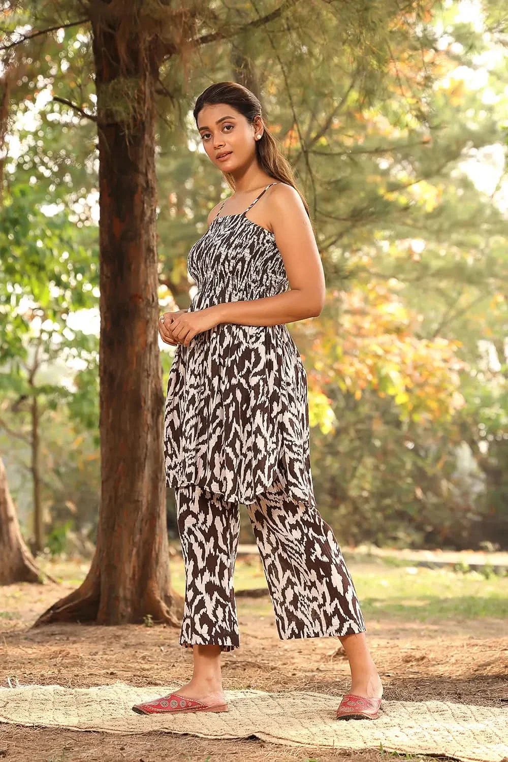 Chocolate Brown Pure Cotton Coord-Set | SHOBITAM