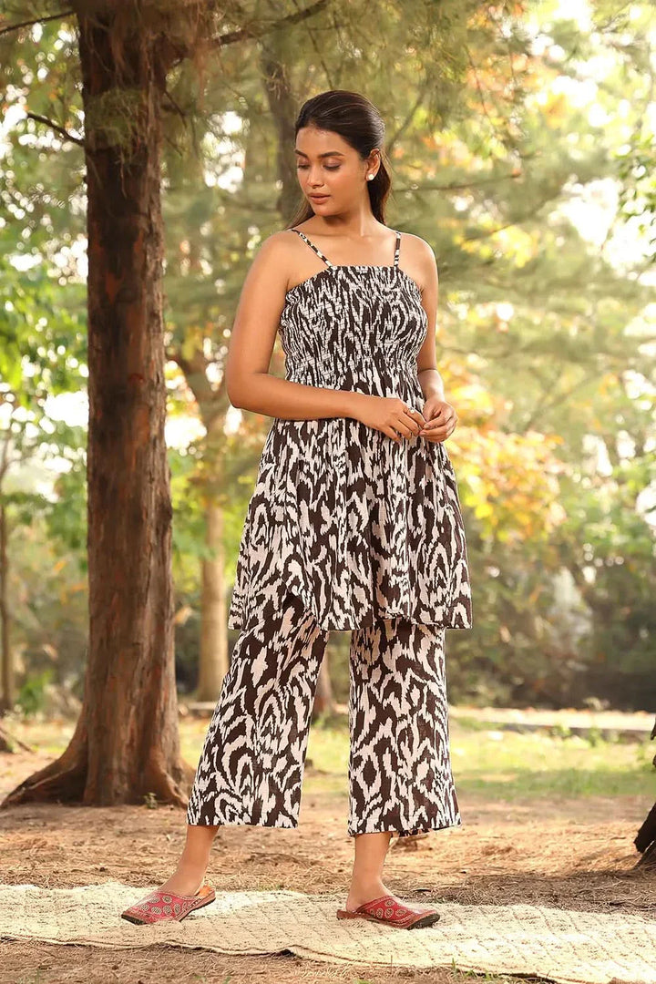 Chocolate Brown Pure Cotton Coord-Set | SHOBITAM