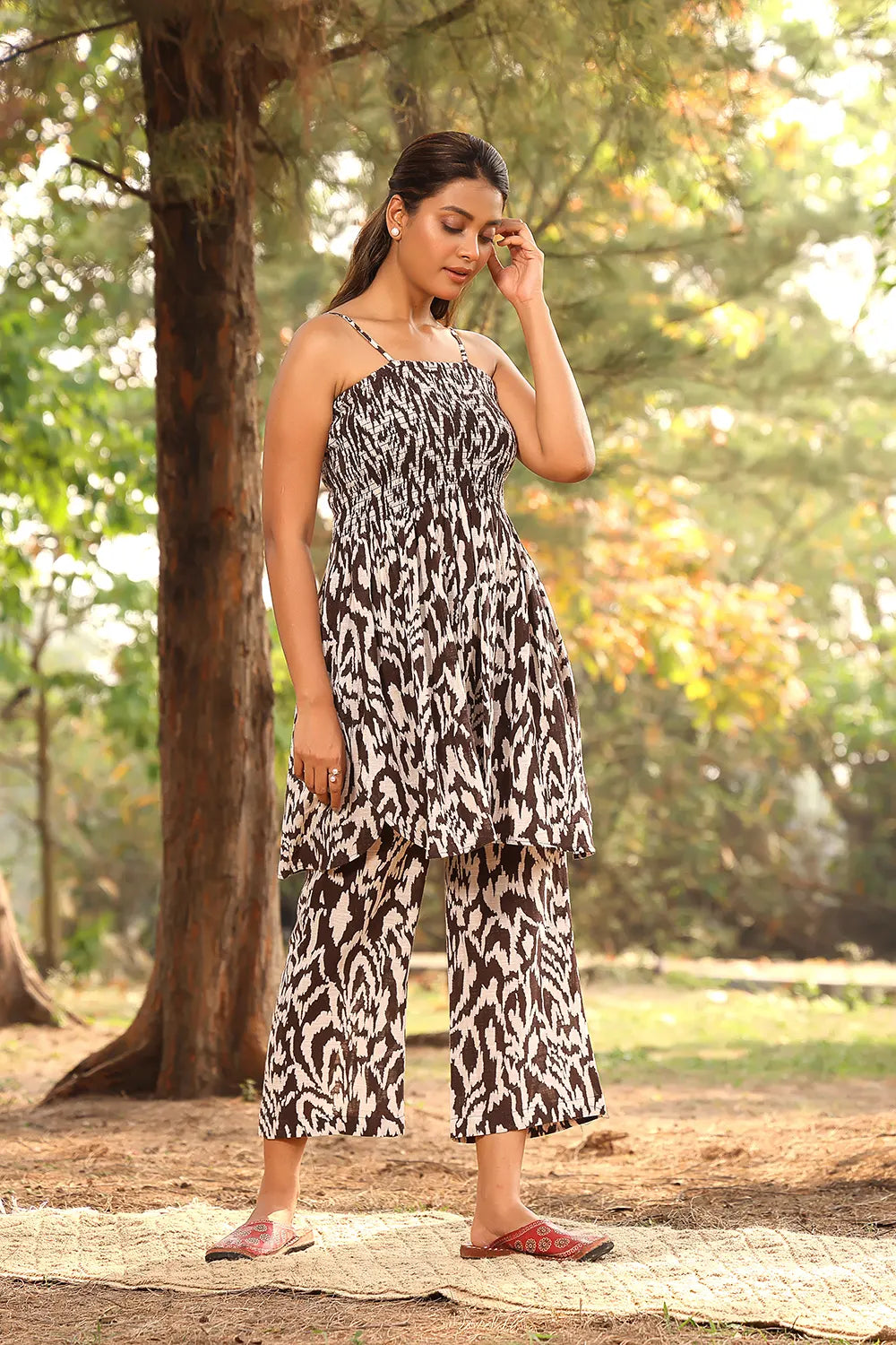 Chocolate Brown Pure Cotton Coord-Set | SHOBITAM