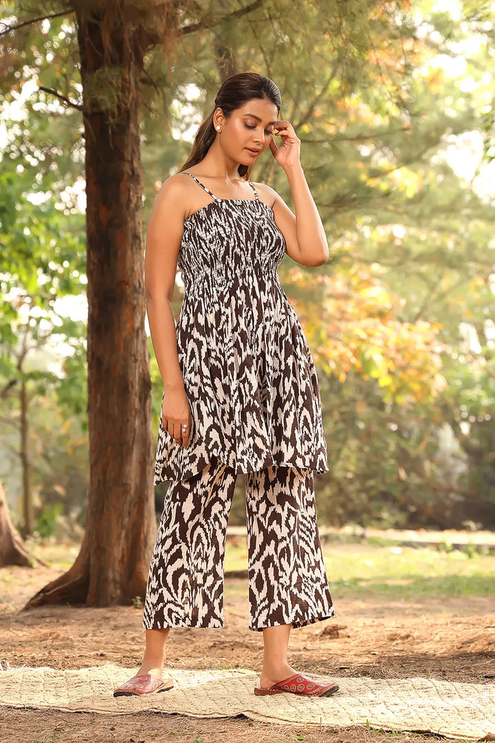 Chocolate Brown Pure Cotton Coord-Set | SHOBITAM