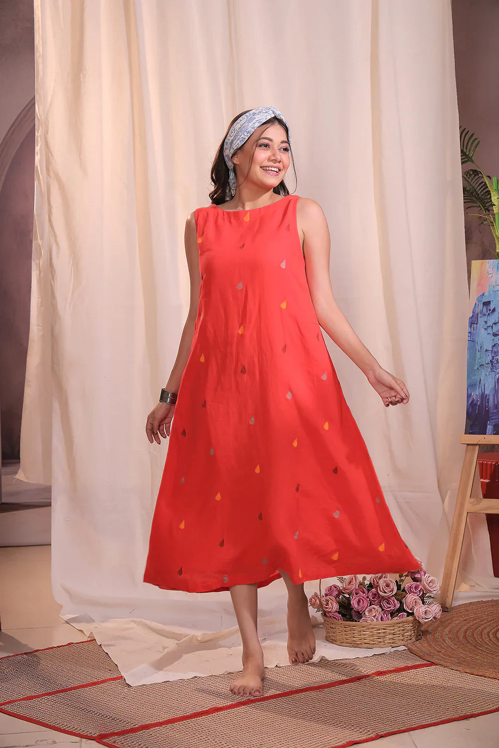 Sunset Melody Jamdani Dress | SHOBITAM