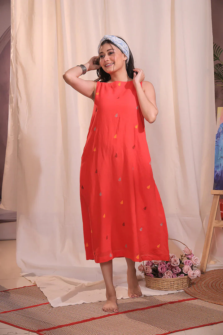 Sunset Melody Jamdani Dress | SHOBITAM