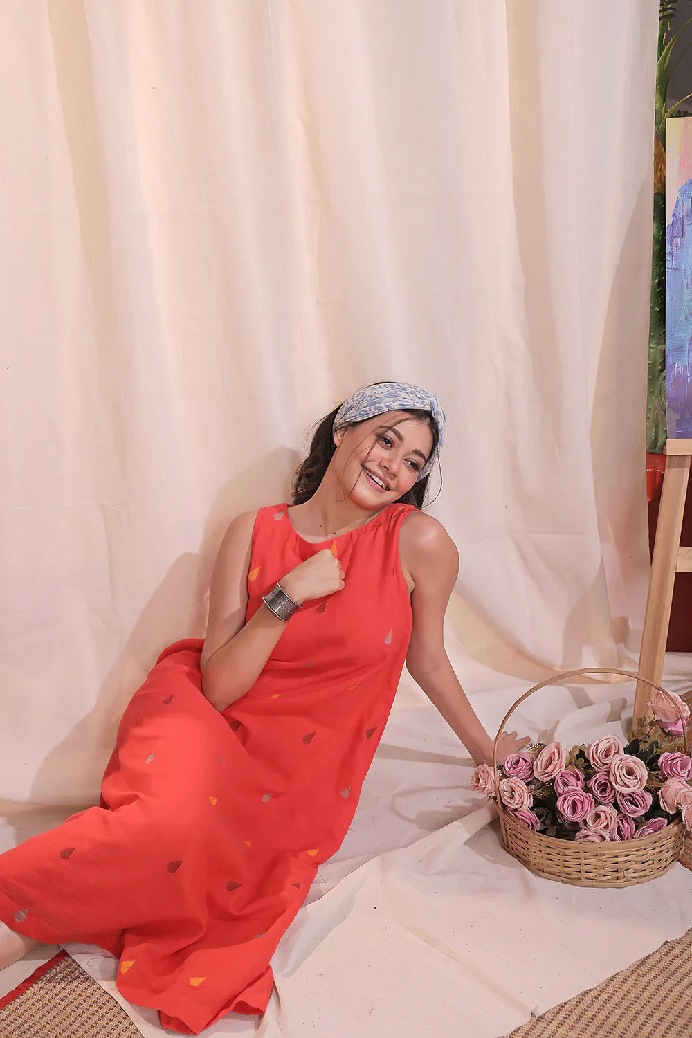 Sunset Melody Jamdani Dress | SHOBITAM
