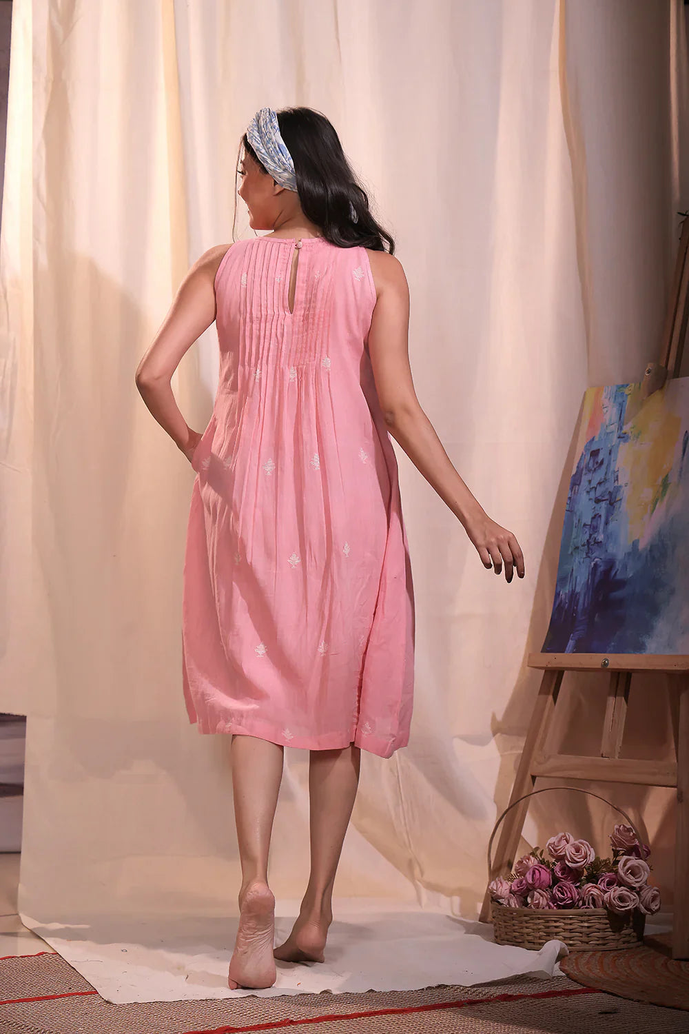 Cotton Candy Jamdani Dress | SHOBITAM