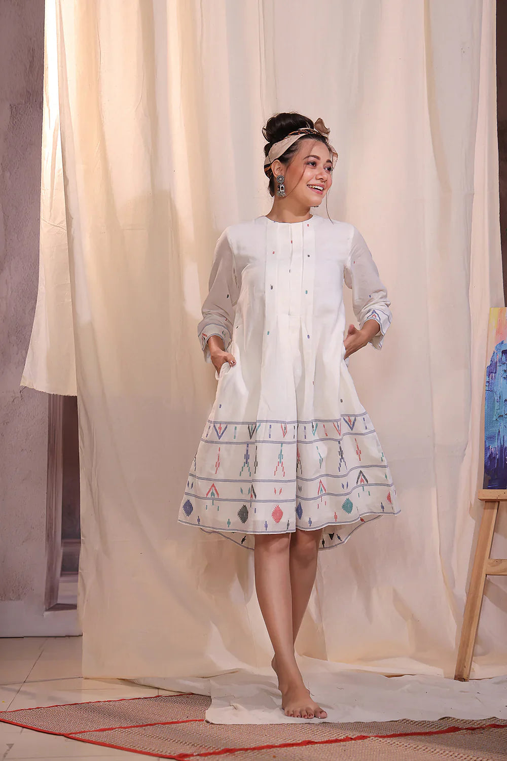 Mosaic Jamdani Dress | SHOBITAM