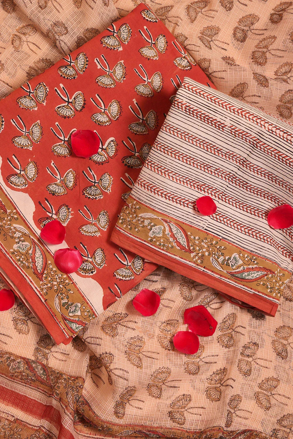 Maroon Hand Block Print Suit Set With Dupatta | SHOBITAM