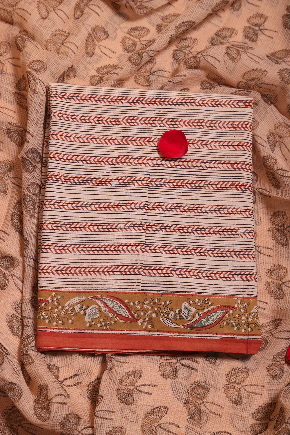 Maroon Hand Block Print Suit Set With Dupatta | SHOBITAM