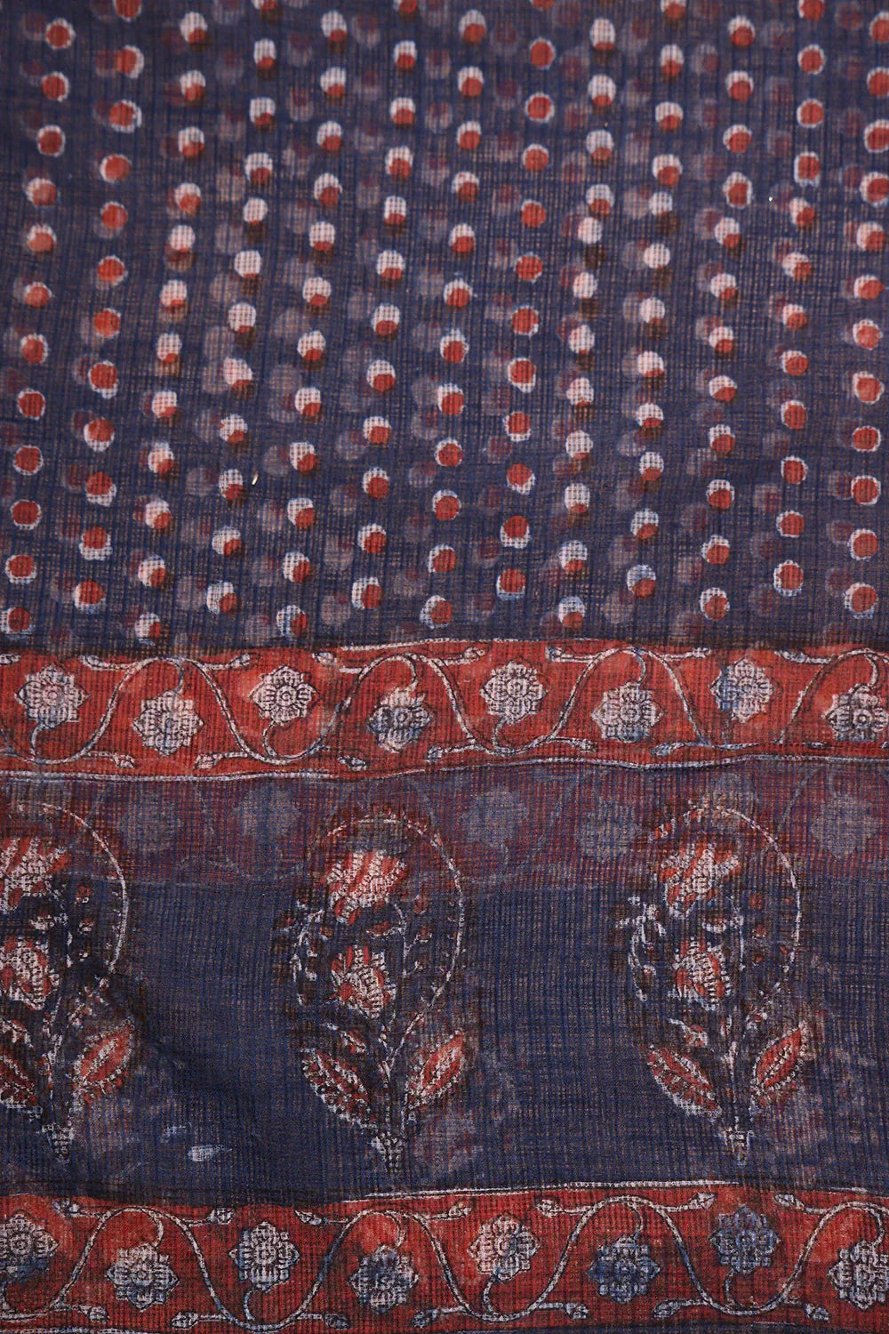 Indigo Hand Block Print Suit Set With Dupatta | SHOBITAM