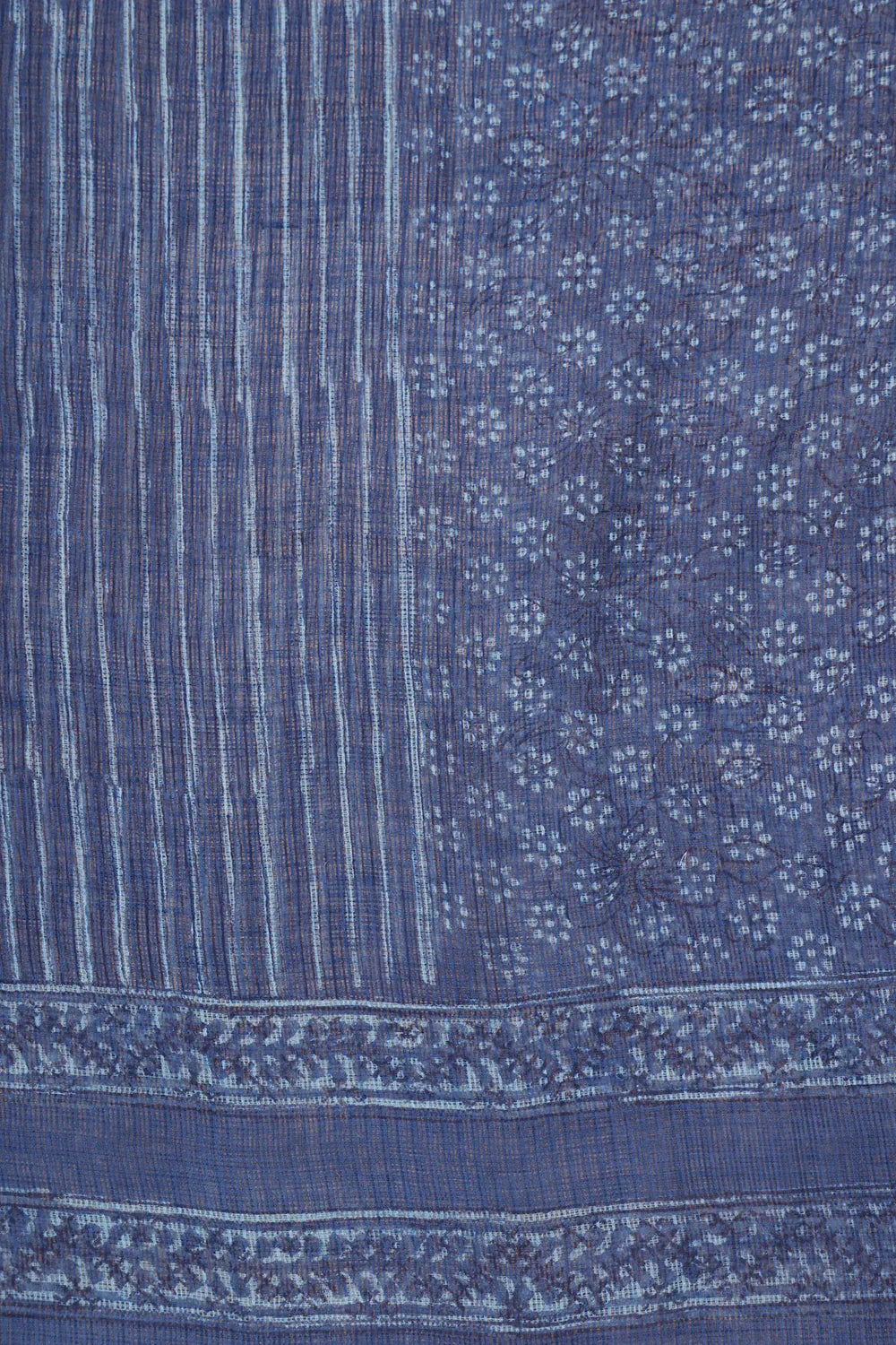 Blue Polka Hand Block Print Suit Set With Dupatta | SHOBITAM