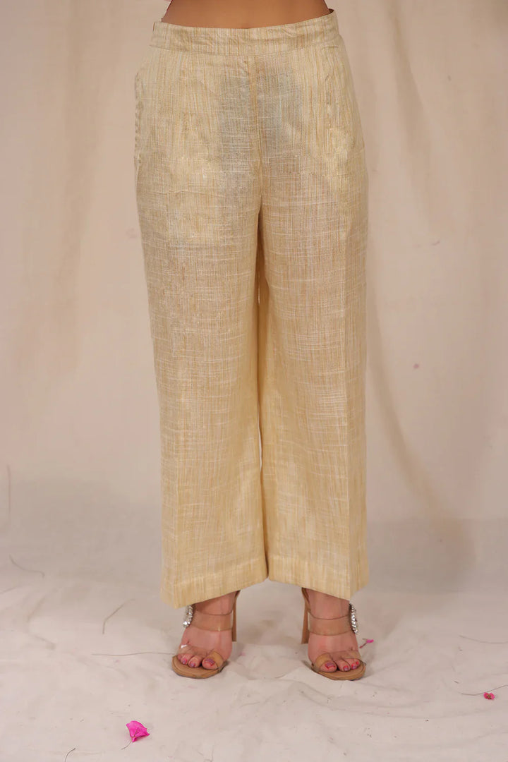 Pink and Cream Khadi Cotton Co-ord Set | SHOBITAM