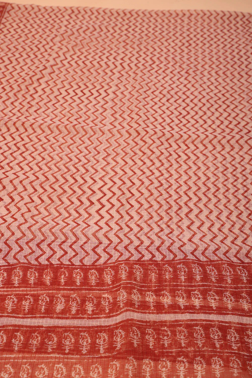Beige and Maroon Hand Block Print Suit Set With Dupatta | SHOBITAM