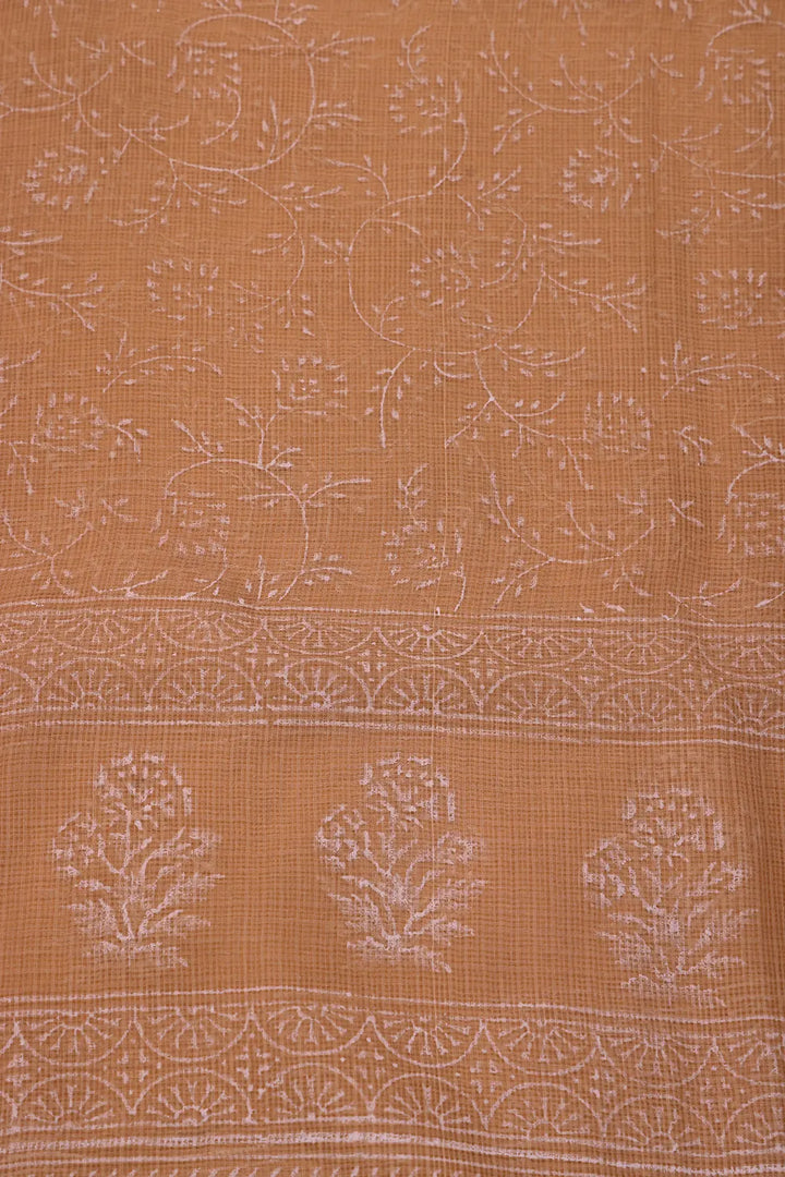 Sahara Gold Hand-Block Printed Suit Set With Dupatta | SHOBITAM