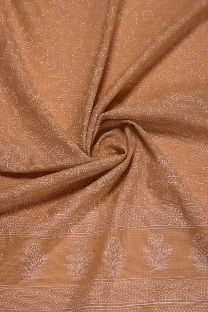 Sahara Gold Hand-Block Printed Suit Set With Dupatta | SHOBITAM