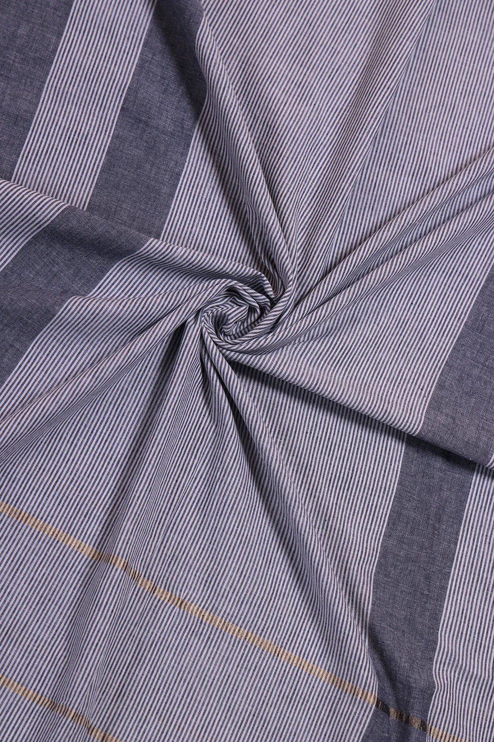 Sky Blue and White Woven Suit Set with Subtle Buti & Stripes Dupatta | SHOBITAM