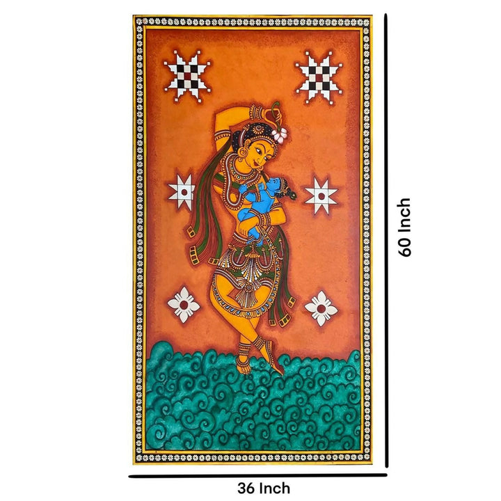 YASODHA KRISHNA MURAL PAINTING 60*36 | SHOBITAM