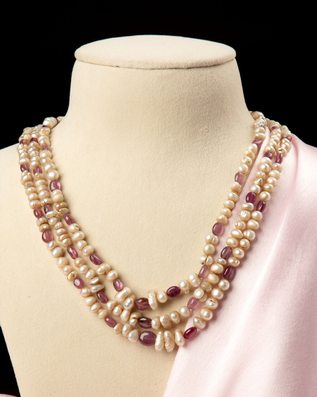 Rani Gulab – Ruby & Pearl Mala | SHOBITAM