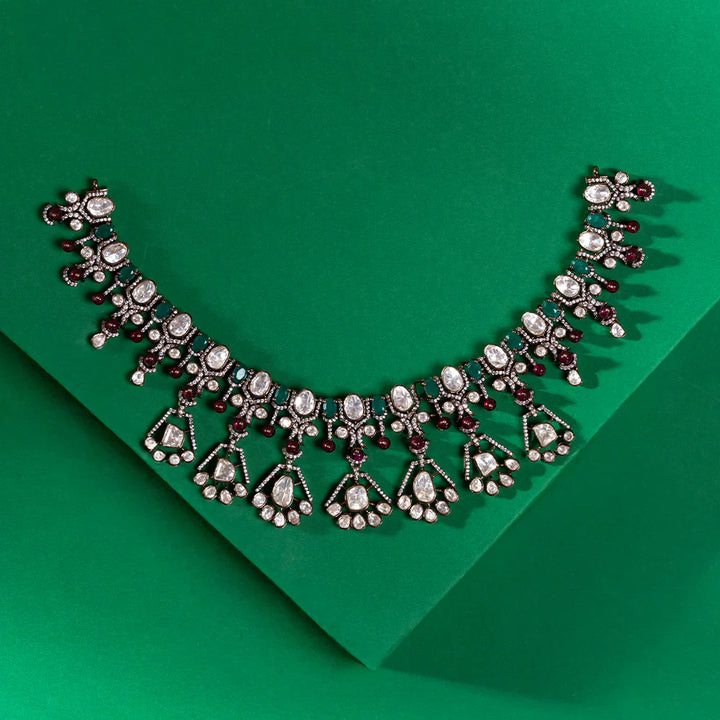 Pure 92.5 Silver, Victorian Orchid Necklace