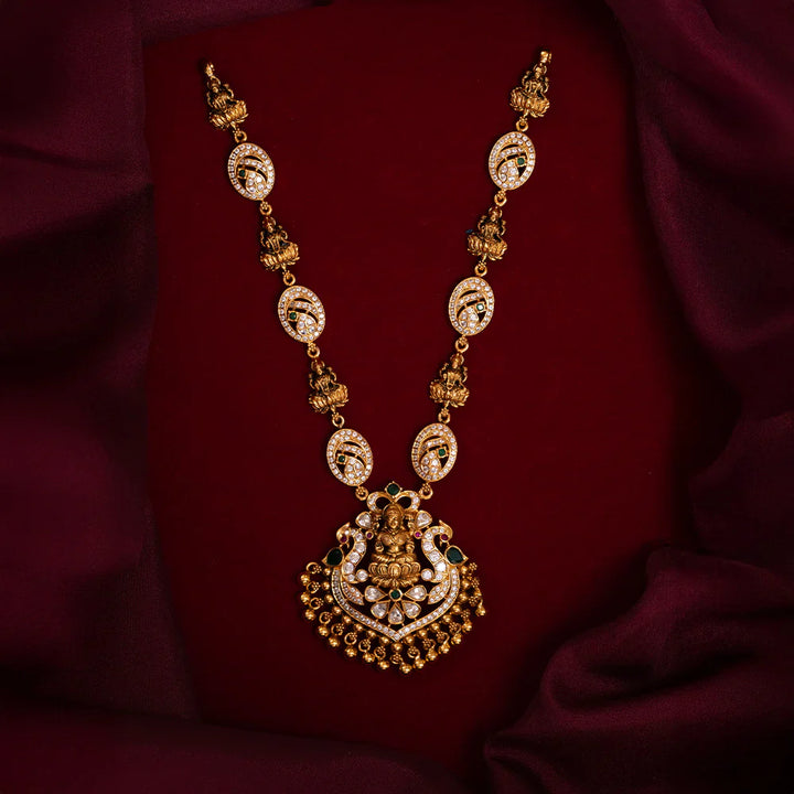 92.5 Silver, Gold Plated Vasuda Lakshmi Short Necklace