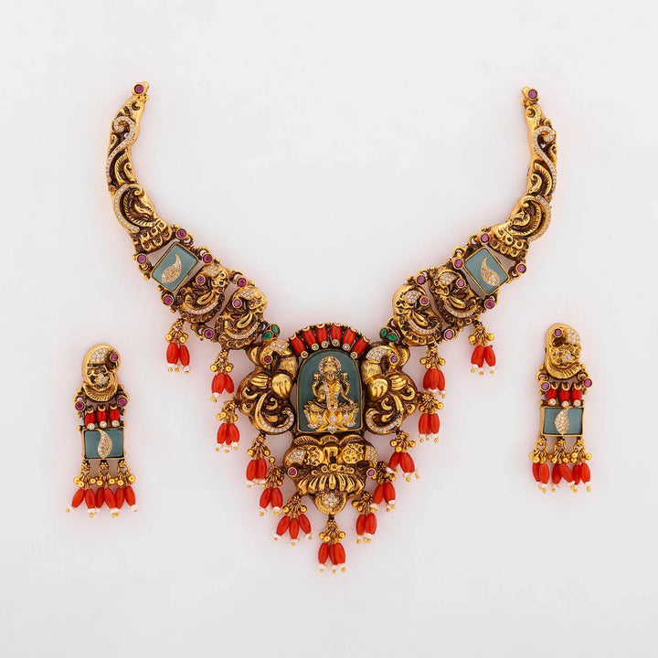 Pure 92.5 Silver, Gold Plated Devashri Necklace