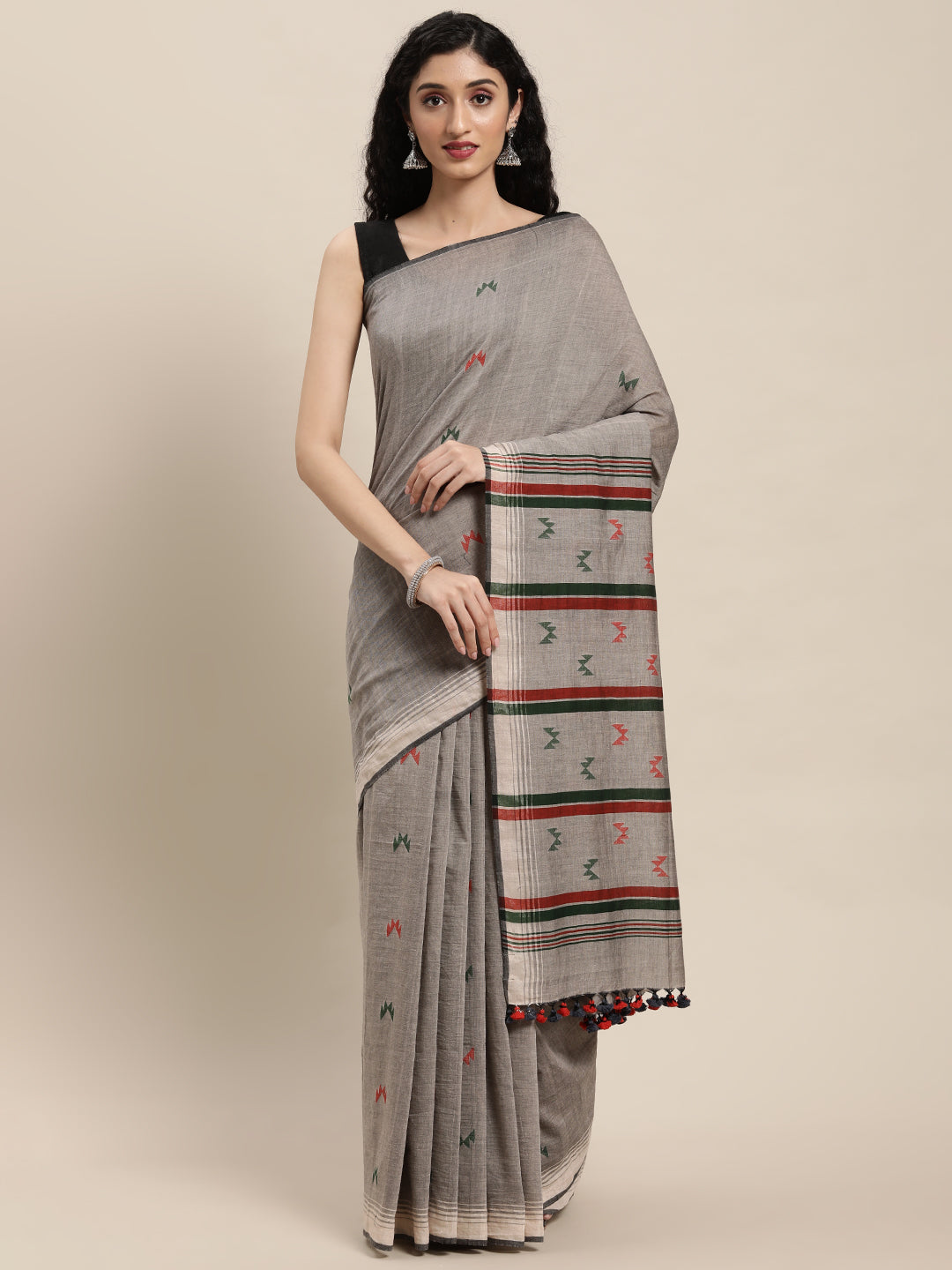 Handloom Jamdani Cotton Saree | SHOBITAM