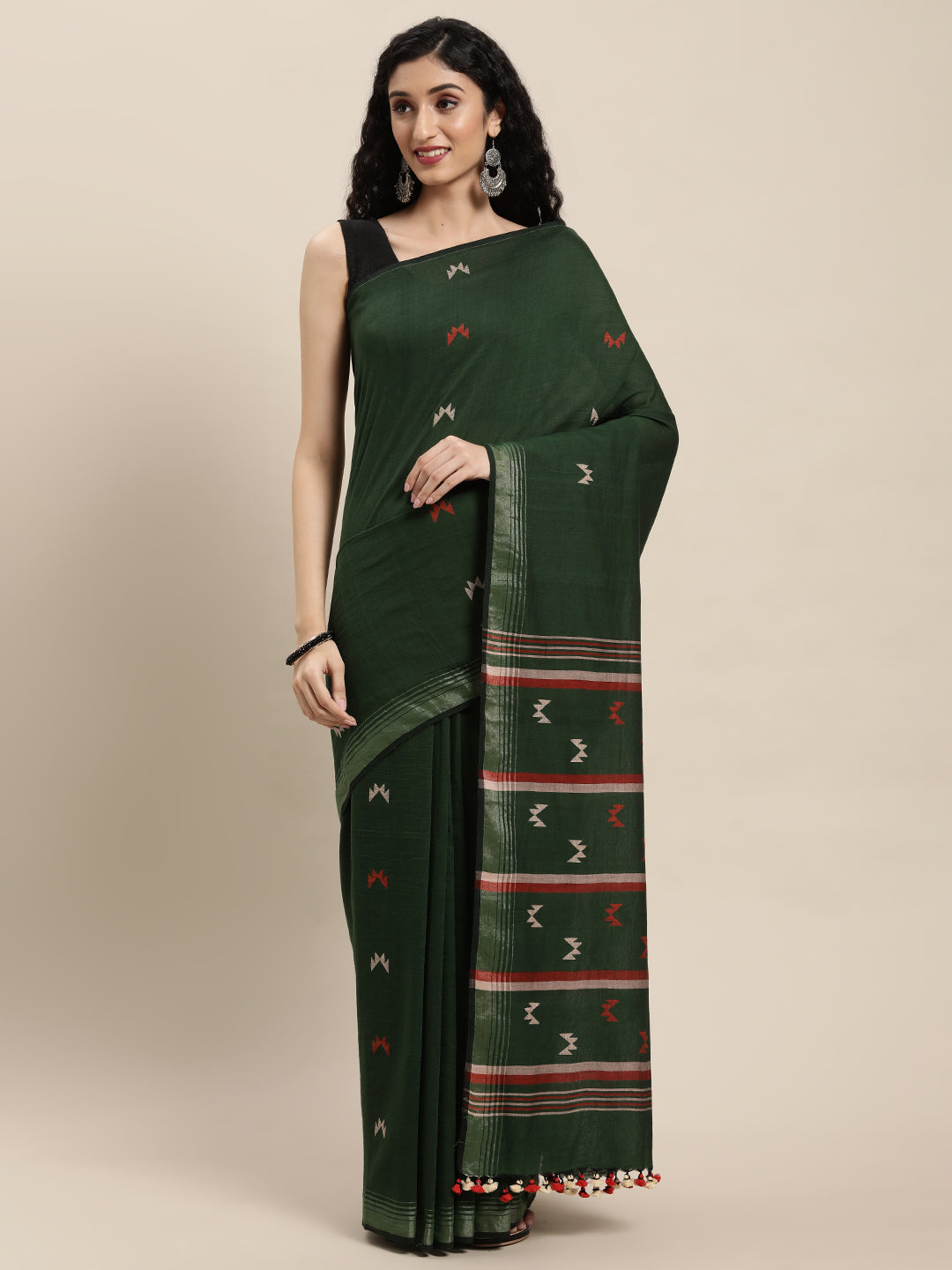 Handloom Jamdani Cotton Saree | SHOBITAM