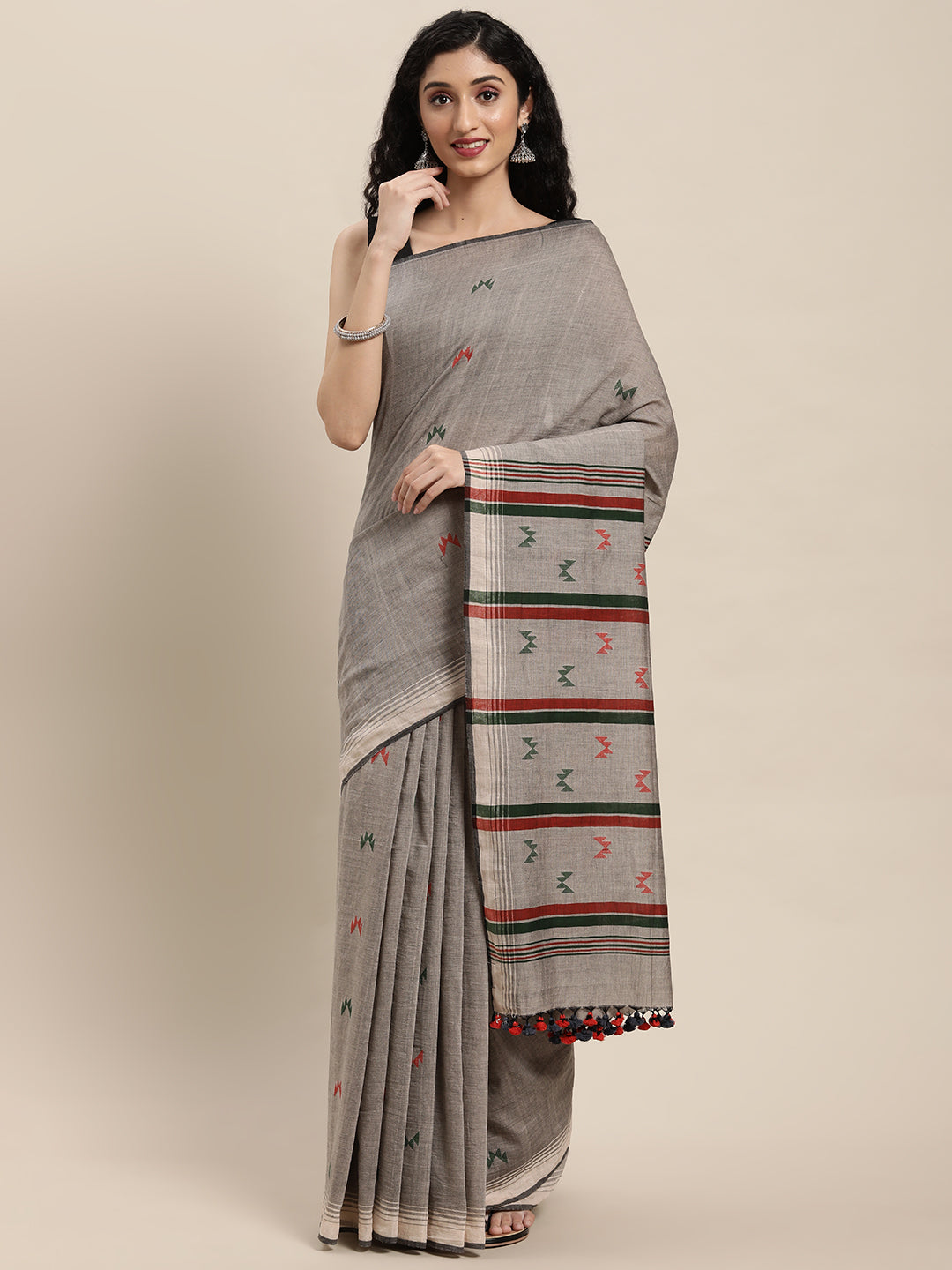 Handloom Jamdani Cotton Saree | SHOBITAM