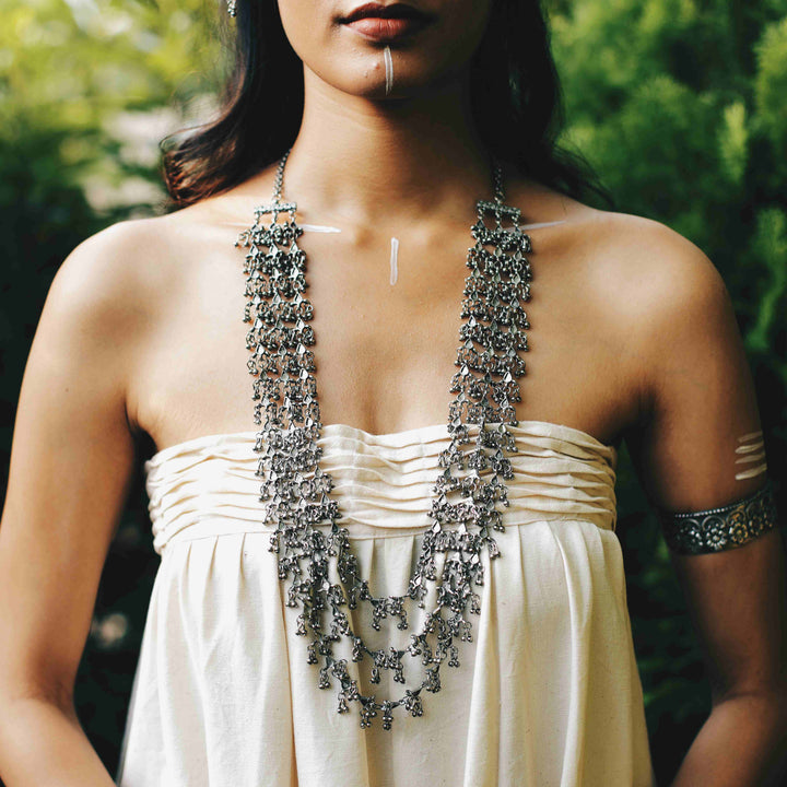 Silver Drop Necklace | SHOBITAM
