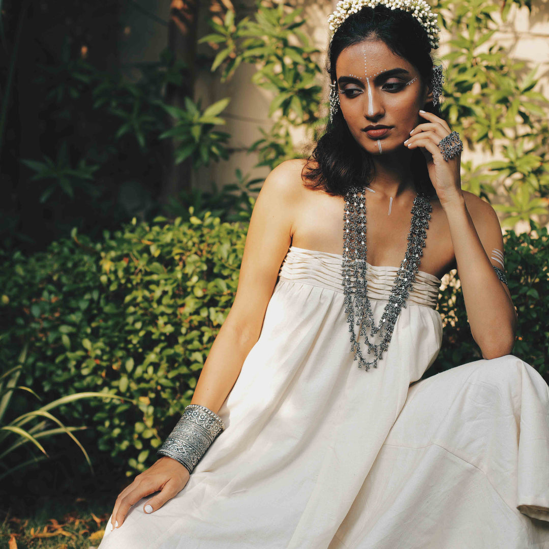 Silver Drop Necklace | SHOBITAM