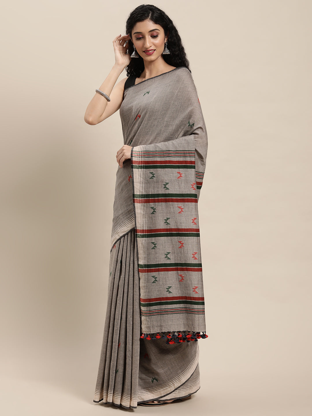 Handloom Jamdani Cotton Saree | SHOBITAM