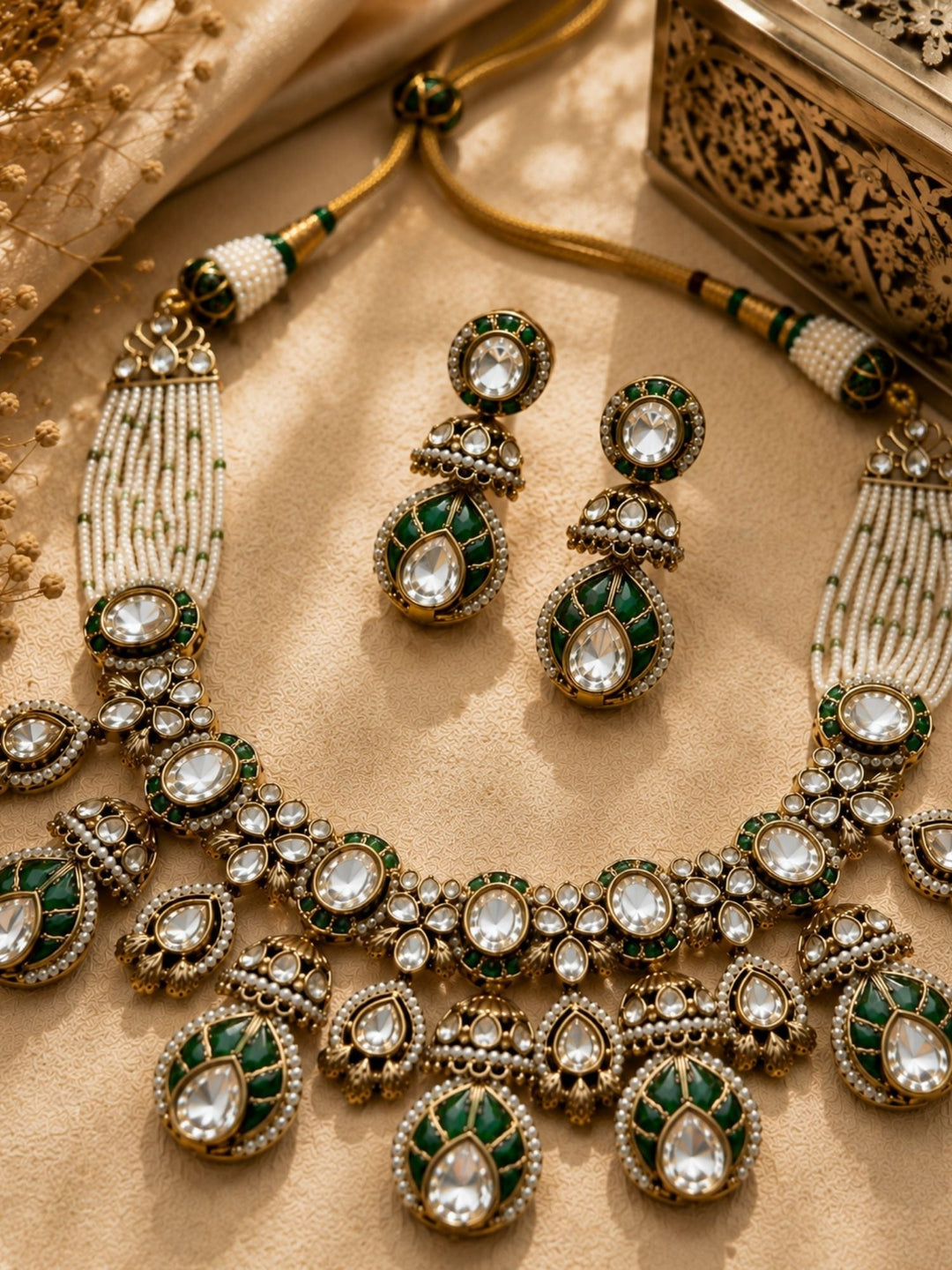 Ruby Kundan Choker Necklace Set in Gold Plating – Bridal | SHOBITAM