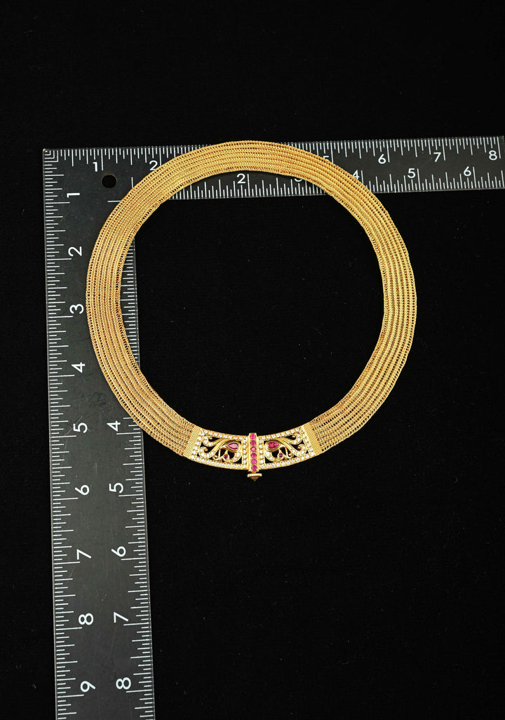 92.5 Silver, 24-karat Gold Plated Braided Moppu Necklace