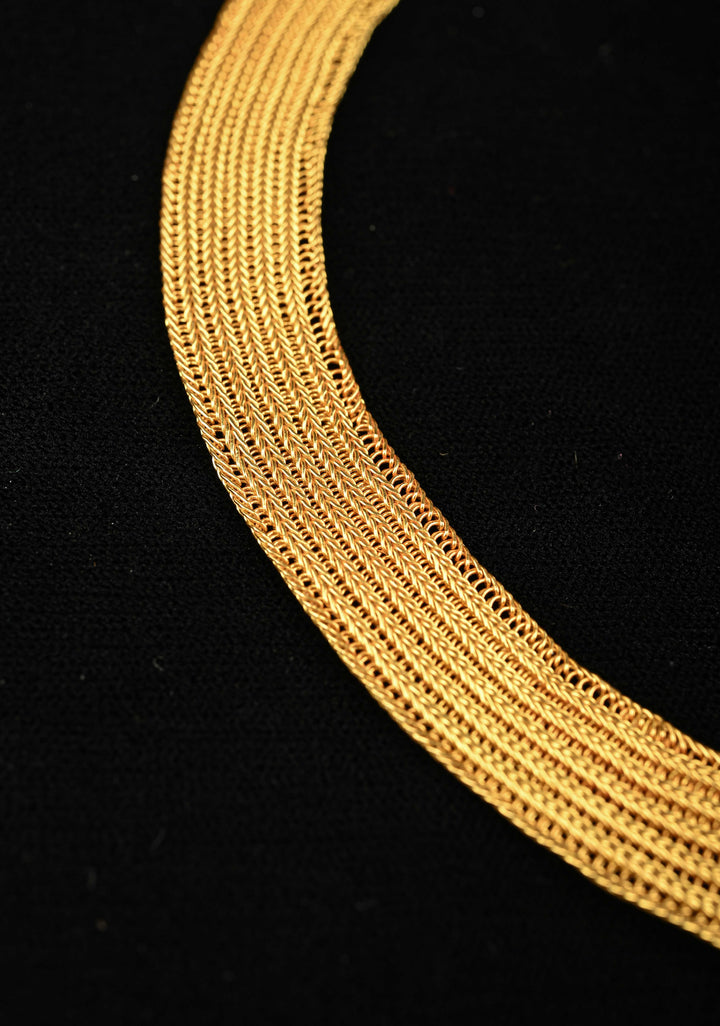 92.5 Silver, 24-karat Gold Plated Braided Moppu Necklace