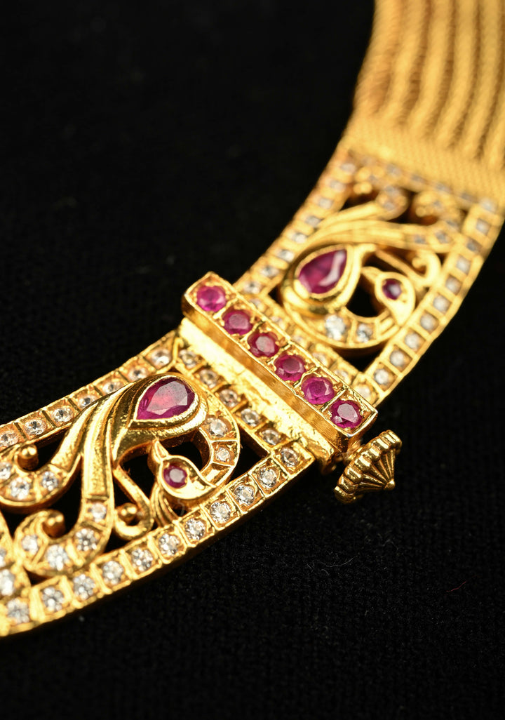 92.5 Silver, 24-karat Gold Plated Braided Moppu Necklace