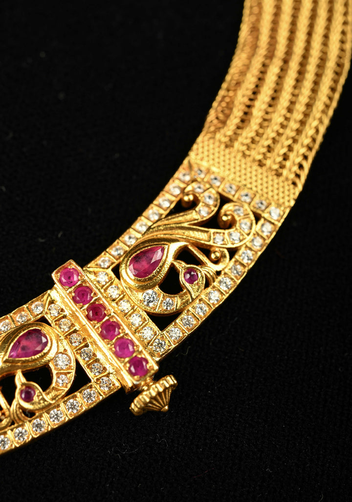92.5 Silver, 24-karat Gold Plated Braided Moppu Necklace