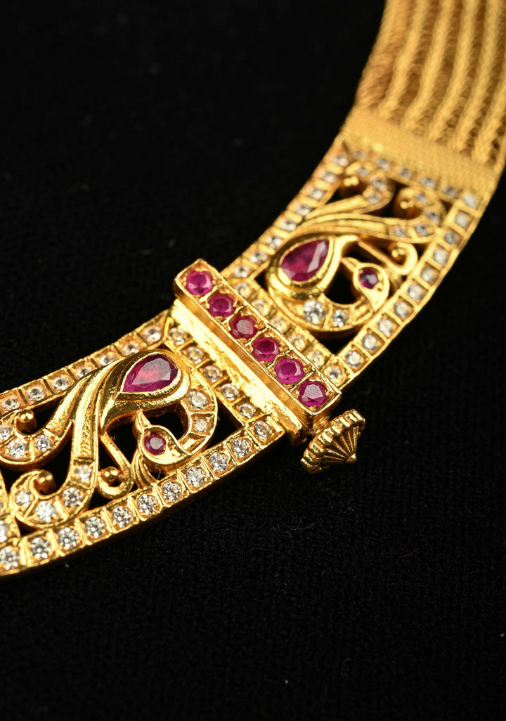 92.5 Silver, 24-karat Gold Plated Braided Moppu Necklace