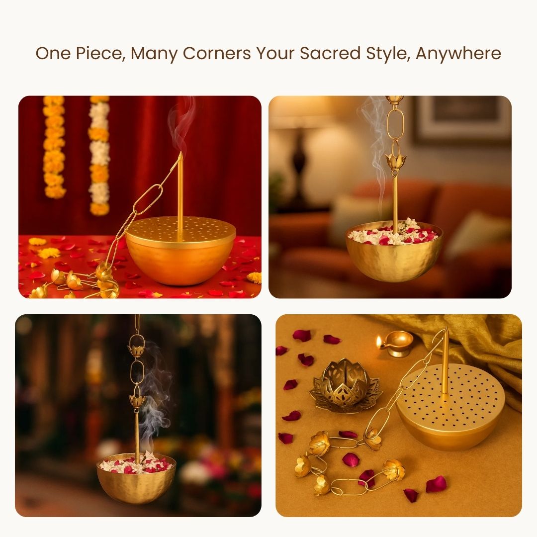 Brass Hanging Dhoop Dani Incense & Loban Burner
