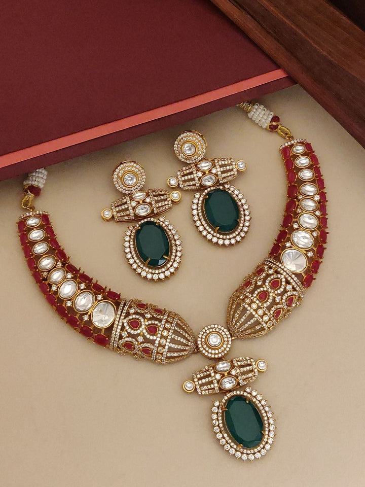 Meenakari Gold Plated Necklace Set | SHOBITAM