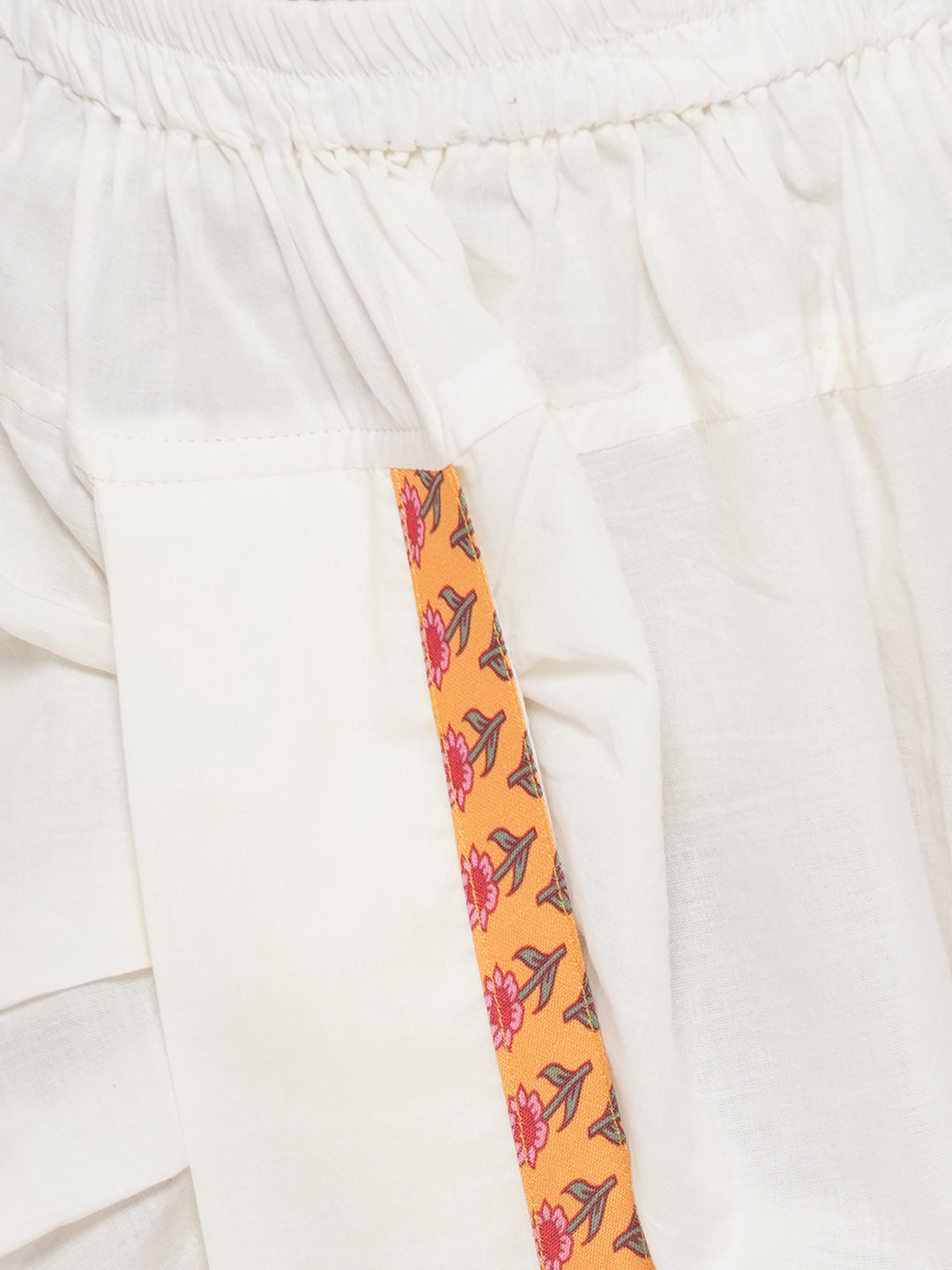 Jaipuri Floral Print Pure Kurta with Dhoti - Yellow | SHOBITAM