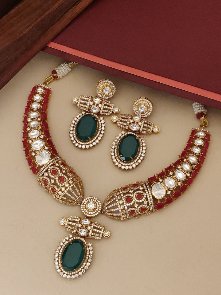 Meenakari Gold Plated Necklace Set | SHOBITAM