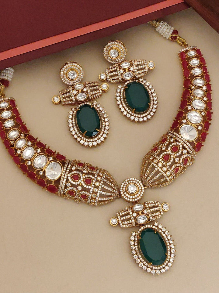 Meenakari Gold Plated Necklace Set | SHOBITAM