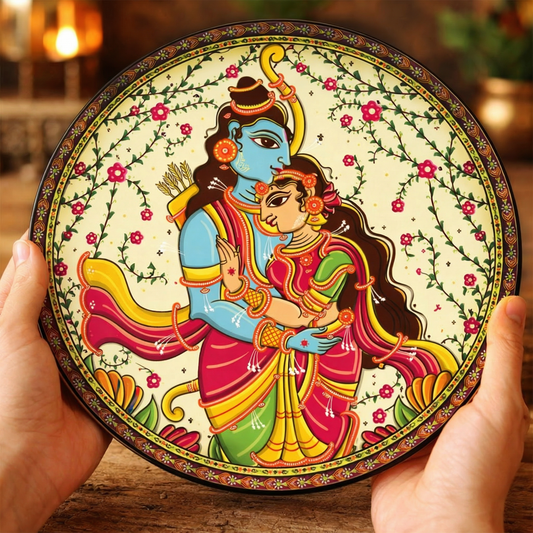 Ramayan Bengal Pattachitra Wall Plates -Set of 9