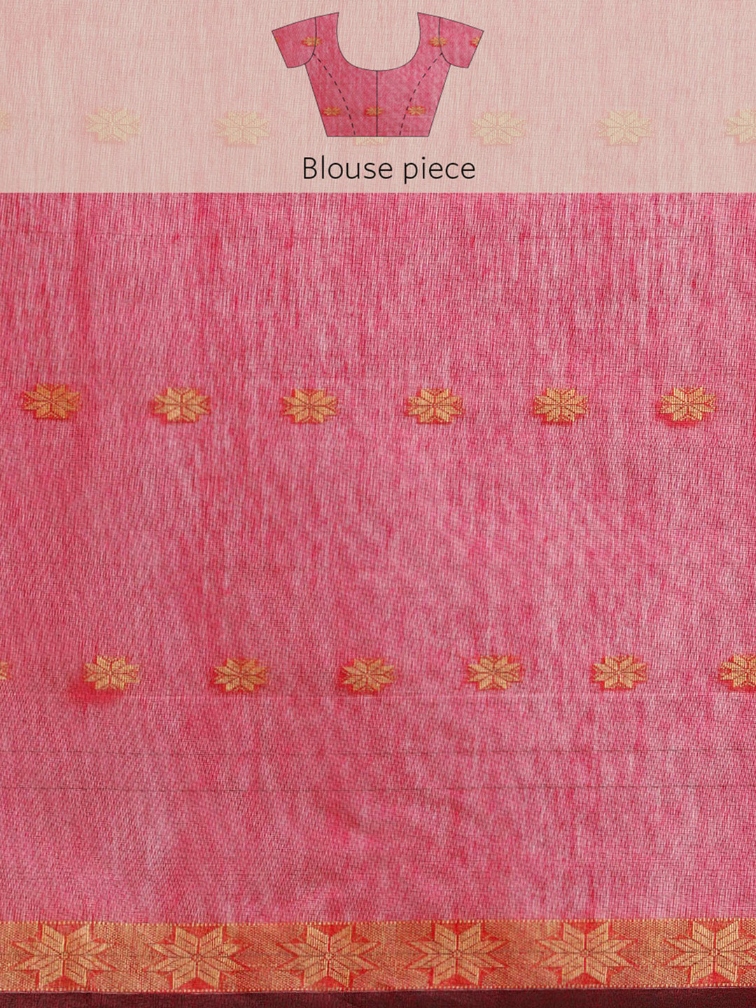 Magenta & Grey Zari Buti Silk Cotton Saree with blouse piece | SHOBITAM