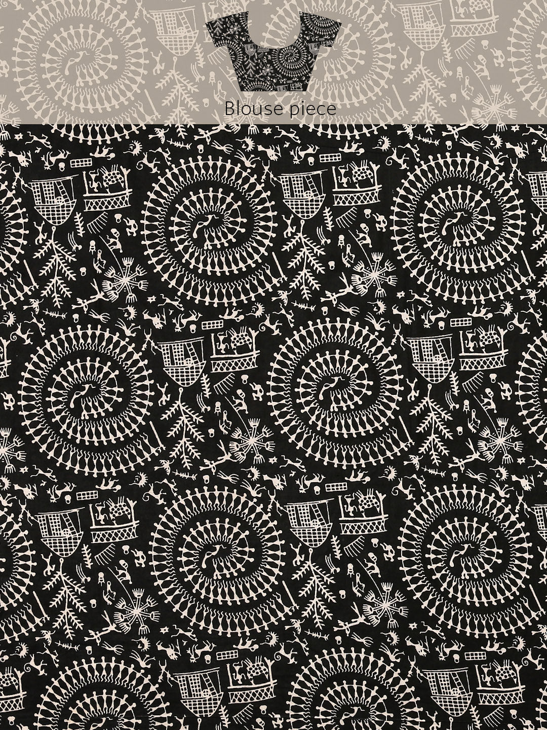 Cream Handloom Khesh Print Pure Cotton saree