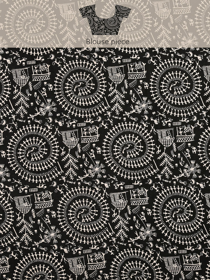 Cream Handloom Khesh Print Pure Cotton saree