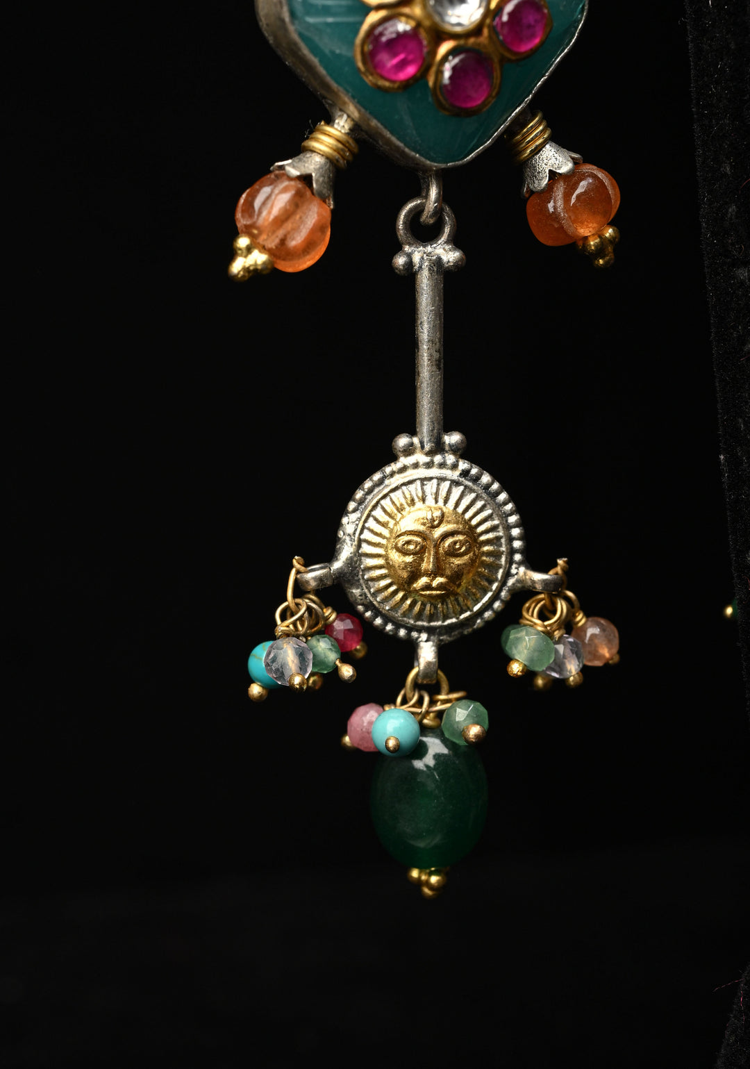 92.5 Pure Silver, Dhvajin Dual Tone Long Earrings