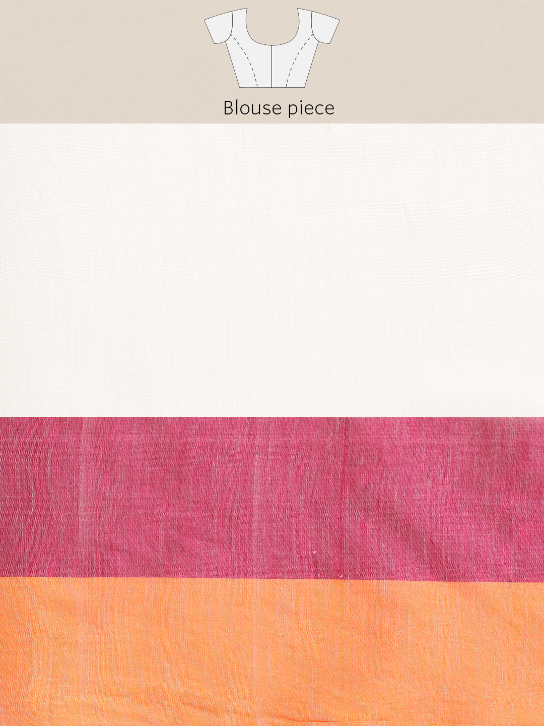 Colorblock Pure Cotton Saree with Blouse piece | SHOBITAM