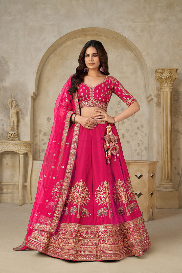 Gulbahar Rani Pink Bridal Lehenga | SHOBITAM