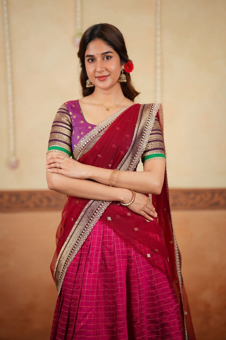 Navya Magenta Halfsaree (Set of 3) | SHOBITAM